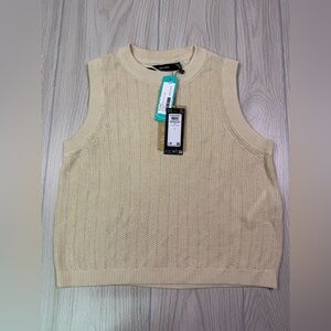 Stitch Fix Vero Moda Open-Stitch Sleeveless Knit in Light Beige